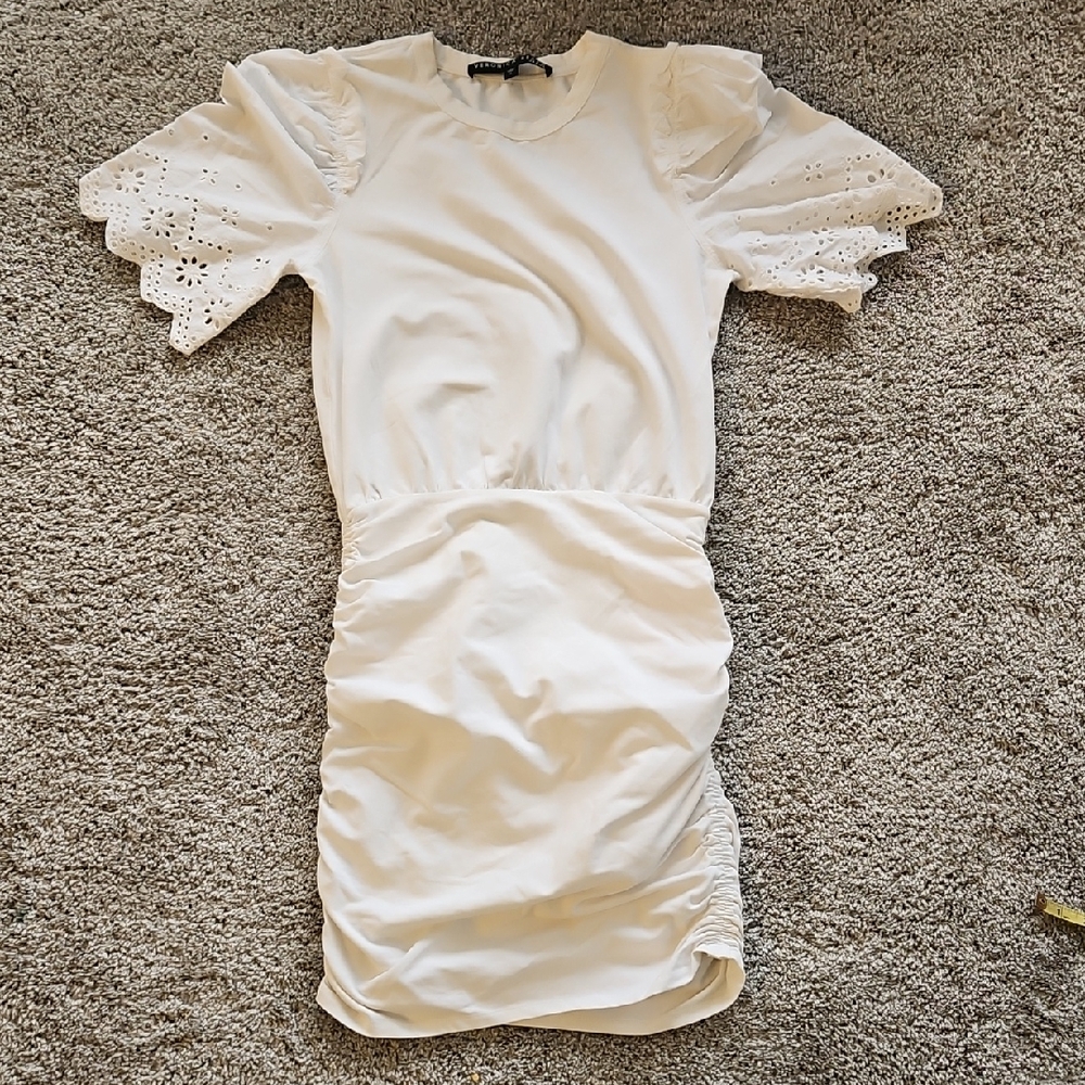 Nwt Veronica Beard White Eyelet Sleeve Mini Dress S - Picture 2 of 9
